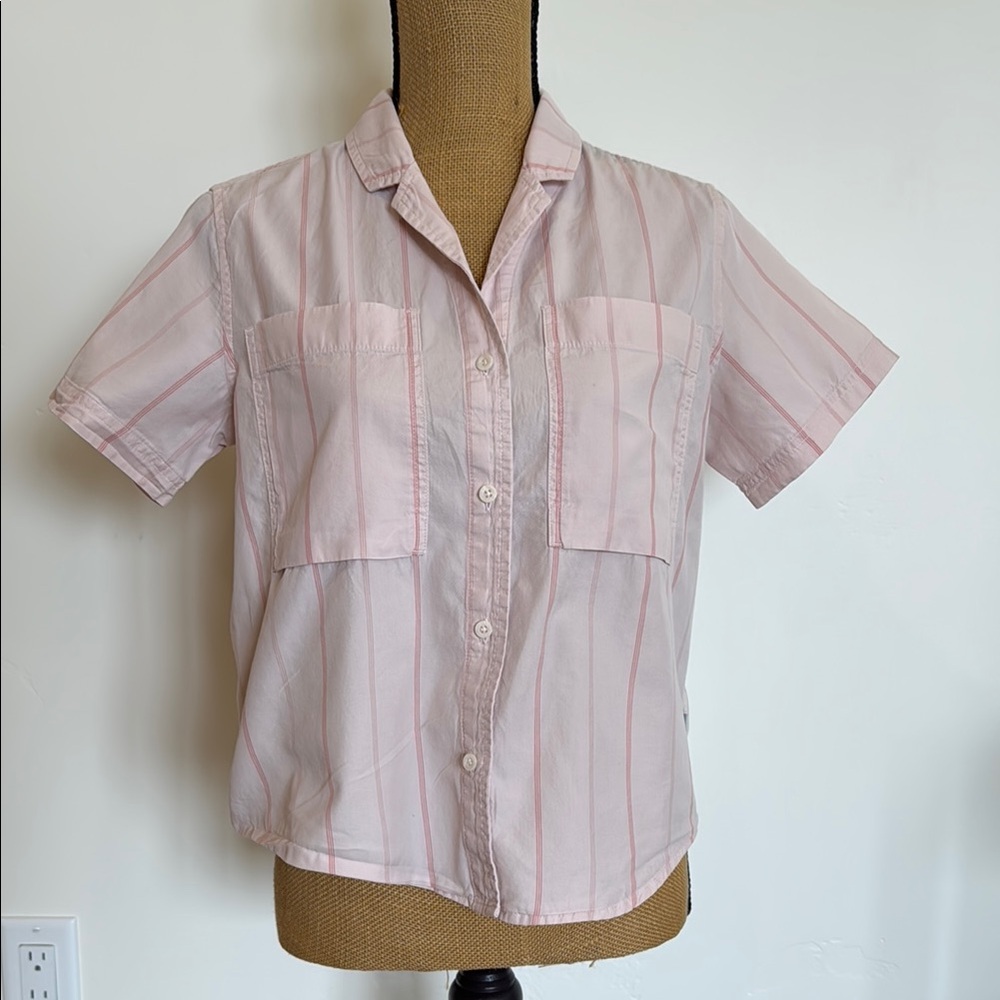 Stio Pink Striped Button Down Shirt